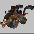 Unique Custom Motorcycle With Yellow Frame Black Seat Large Tires Ladder And Front Light