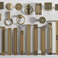 New Chinese Style Handle Wardrobe Door Handle Handle Handle Drawer Handle Square Handle 3d model