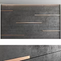 Modern Minimalist Background Wall With Gray Concrete Panels And Vertical Black Lines