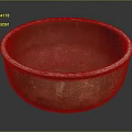 Household Brown Bowl Featuring Carved Patterns and White Rim for Daily Use