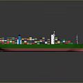 Large Commercial Container Ship With Colorful Cargo Containers Green Hull And Red Bow