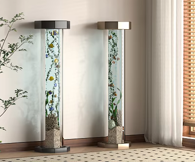 Modern fish tank ornamental fish tank aquarium 3d model