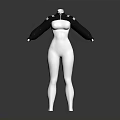 Black Leather Jacket With Zipper Closure White Shoulder Stripes And Long Sleeves