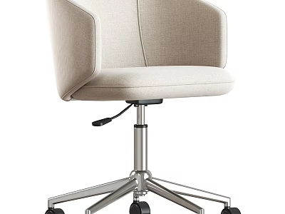 Modern Office Desk And Chair Set With Fabric Seat And Metal Base Wheels 3d model