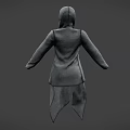 Hooded Gray Casual Outfit With Asymmetric Cut And Loose Fit Design