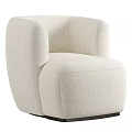 Beige Velvet Upholstered Modern Single Sofa with Rounded Armrests Plush Seat and Sturdy Base