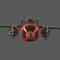 Vintage Fighter Aircraft With Green Body Red Nose And Shark Mouth Design