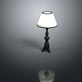 Classic Table Lamp With White Shade And Black Decorative Base