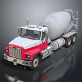 Red And White Heavy Duty Concrete Mixer Truck With Large Mixing Drum