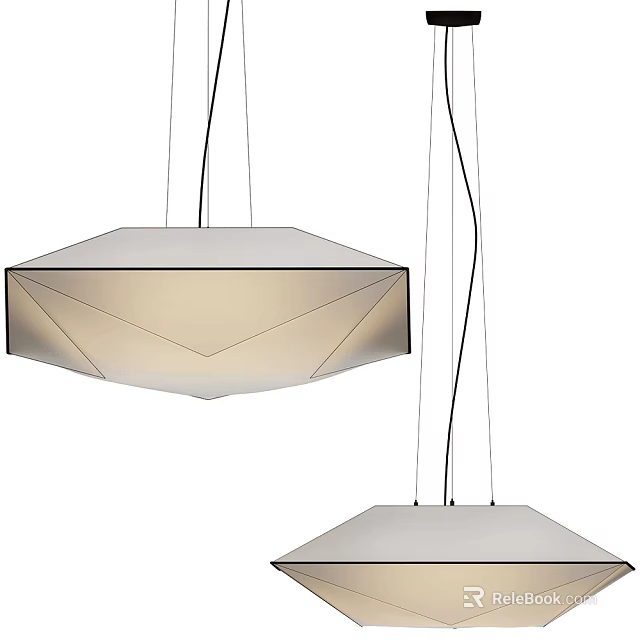 Modern Geometric Pendant Lights with Sleek Design Soft Illumination and Clean Lines 3d model 