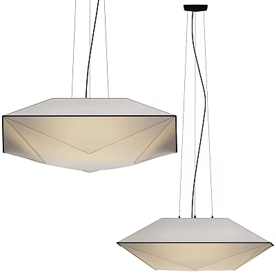 Modern Geometric Pendant Lights with Sleek Design Soft Illumination and Clean Lines 3d model