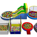 Kids Playground Equipment with Various Ball Pools Slides and Colorful Balls