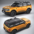 Orange SUV Exterior Design With Black Roof And Stylish Black Alloy Wheels