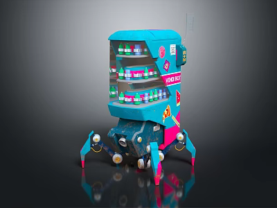 Colorful Multi tier Commercial Display Equipment With Storage Shelves And Decorative Design 3d model