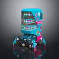 Colorful Multi tier Commercial Display Equipment With Storage Shelves And Decorative Design
