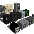 Assorted Safe Boxes with Various Designs Colors and Security Features for Home and Office Use 3d model