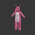 Cute Pink Rabbit Onesie Design For Kids With Hood And Soft Comfortable Fabric