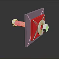 Industrial Mechanical Equipment Component With Red Plate Purple Base And Bolt Nut