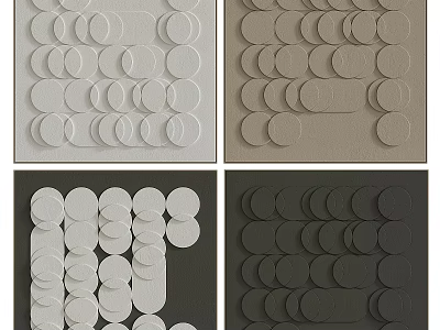 3D Wall Decor With Circular And Oval Patterns In Various Textured Colors 3d model