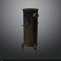 Antique Rusted Metal Stove With Legs Side Opening And Decorative Handles