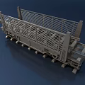 Industrial Equipment Featuring Metal Frame Grid Structure And Elongated Support For Material Transport