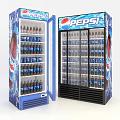 Commercial Beverage Display Refrigerators With Pepsi Brand Drinks And Glass Doors