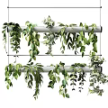 Green Plant Decorated Pendant Light With Hanging Vines And Foliage
