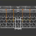 Agricultural Farming Machinery With Metal Frame Multiple Wheels And Orange Components