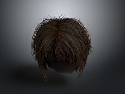 Realistic Human Head Brown Short Hair With Natural Texture And Layers 3d model
