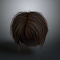 Realistic Human Head Brown Short Hair With Natural Texture And Layers