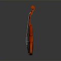 Elegant Wooden Violin With Red Body And Metal Strings For Home Use