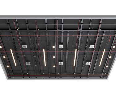 Industrial LOFT Ceiling Fire Pipe 3d model