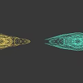 Two Decorative Swords With Glowing Blades Ornate Hilts And Blue Purple Accents