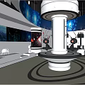 Medical science and technology exhibition hall interactive touch all-in-one machine intelligent robot display table LED splicing screen 3d model