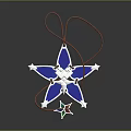 Stylish Unique Blue Star Shaped Clothing Accessory Pendant With Brown Cord