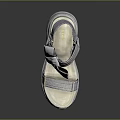 Women's Light Gray Fabric Strap Sandals With Comfortable Thick Sole And Sporty Design