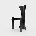 Black Modern Sleek Chair With Unique Backrest Design For Living Room