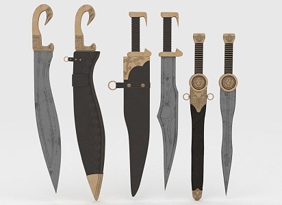 knife dagger scabbard weapon cold weapon 3d model