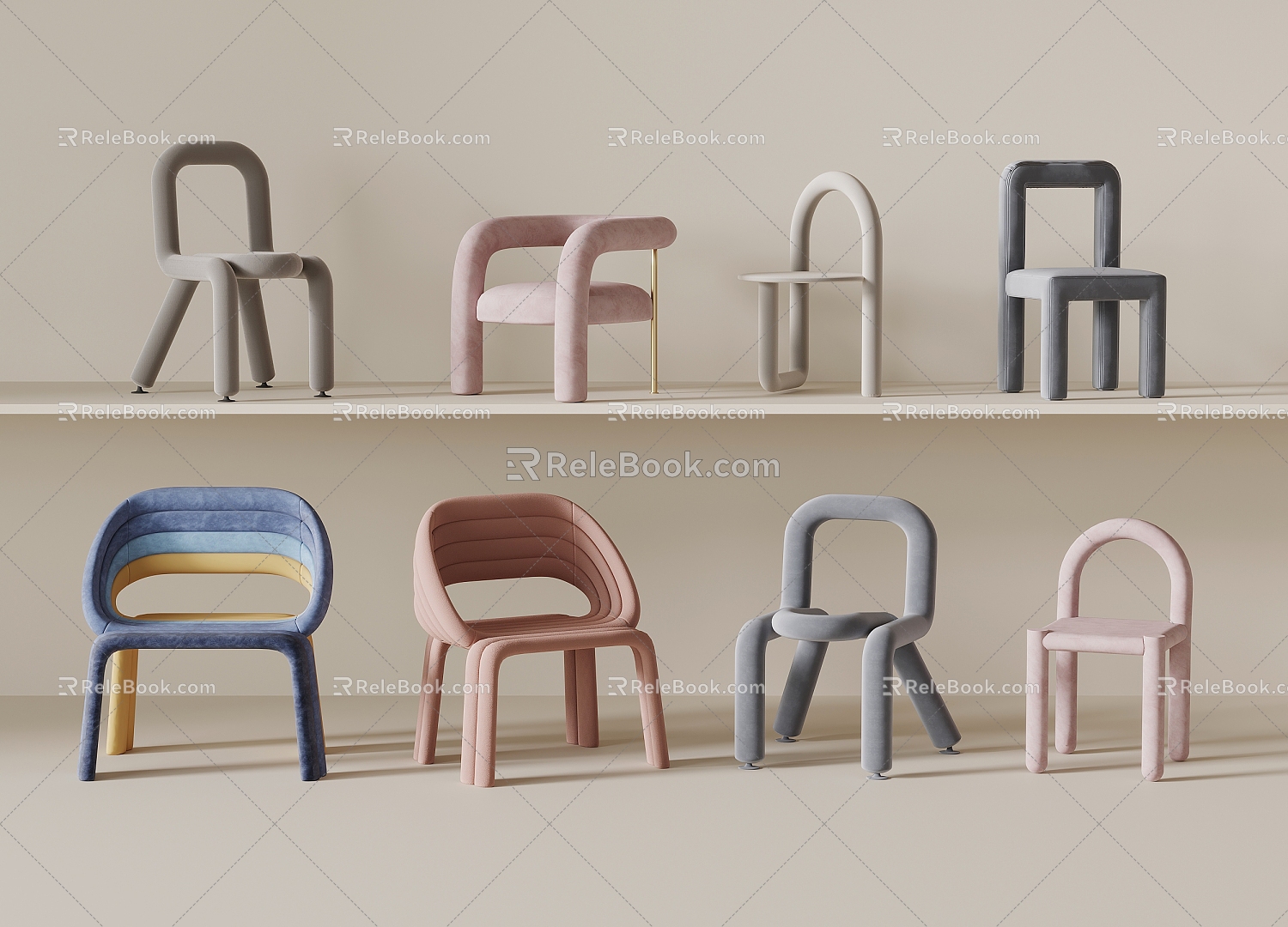 Modern Children Chair Chair Leisure Chair 3d model