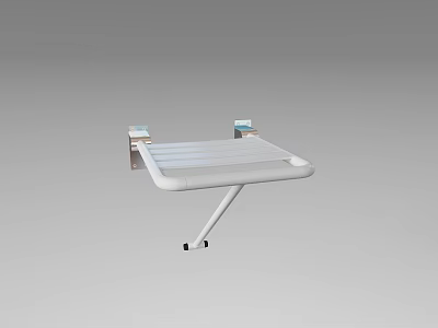 Bathroom Accessories Modern White Wall Mounted Folding Rack For Towel Storage 3d model