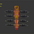 Yellow Rocket Model With Segmented Structure And Blue Solar Panels