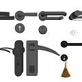 Various Black Door Handle Designs With Lever Knob And Tassel Decorations