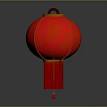 Traditional Red Chinese Lantern Furniture With Gold Patterns Chinese Characters And Hanging Tassel