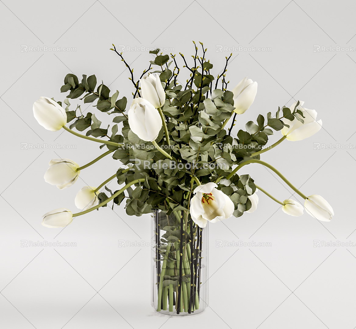 Modern vase vase combination 3d model