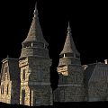 Ancient Architecture With Spires Gabled Roofs Stone Walls And Timber Frame
