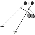 Modern Black Wall Lamp With Circular Shades And Metal Structure Design
