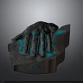 Hand Shaped Sculptural Equipment With Blue Brown Textured Surface And Artistic Design