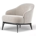 Brown Velvet Leisure Chair With Armrests And Black Modern Slim Legs