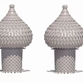 Two Gray Dome Structures With Lattice Texture Architectural Models Design 3d model