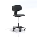 Black Office Chair With Five Point Base Adjustable Backrest And Rolling Wheels 3d model